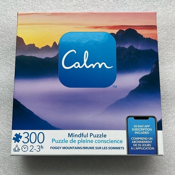 🆕 Mindful Puzzle Foggy Mountains 300 Pieces Free 30 Day Calm App Subscription - Picture 1 of 3